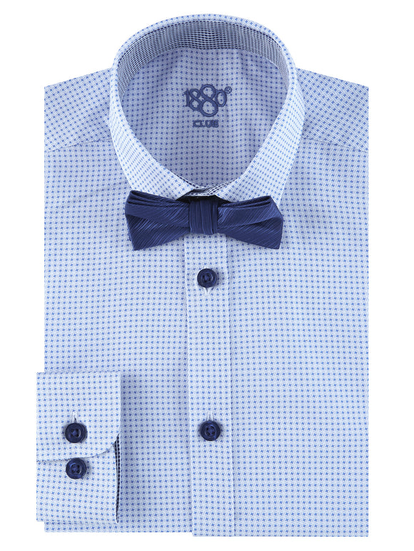 1880 CLUB Boys Blue Shirt with Dickie Bow 25644/12