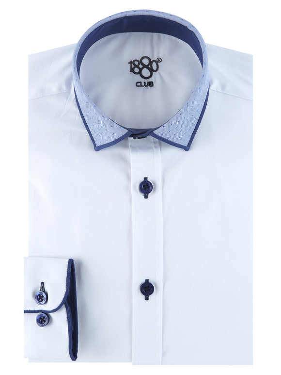 1880 CLUB Boys Blue Collar Formal Shirt 25649/23