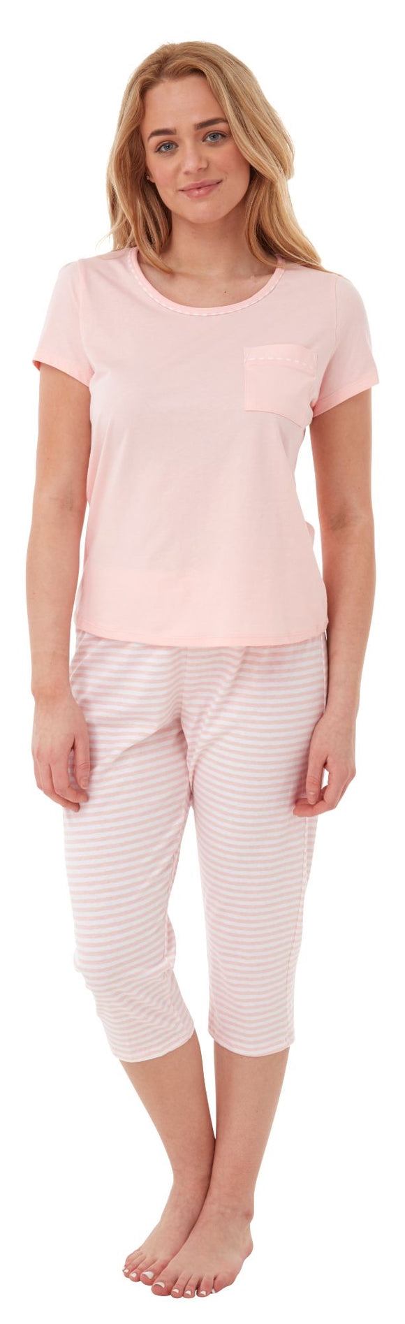 Pink Jersey Striped Pyjamas - Indigo Sky