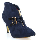 Waycombe Navy Strap Shoe Boot - Kate Appleby