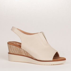 ZANNI & Co Mirfa Oatmeal Wedge Sling Back Sandal