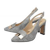 LOTUS Oti Silver Check Slingback Shoe