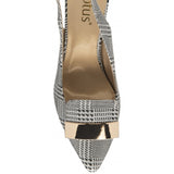 LOTUS Oti Silver Check Slingback Shoe