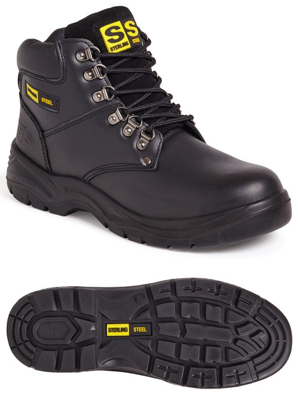 Black Laced Safety Boot - Sterling Safety