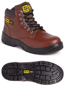 Brown Laced Safety Boot - Sterling Steel